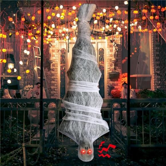 72 Inch Halloween Decorations Cocoon Corpse, Scary Hanging Cocoon Corpse Props - Picture 5 of 8